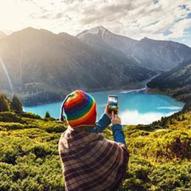 man clicking picture